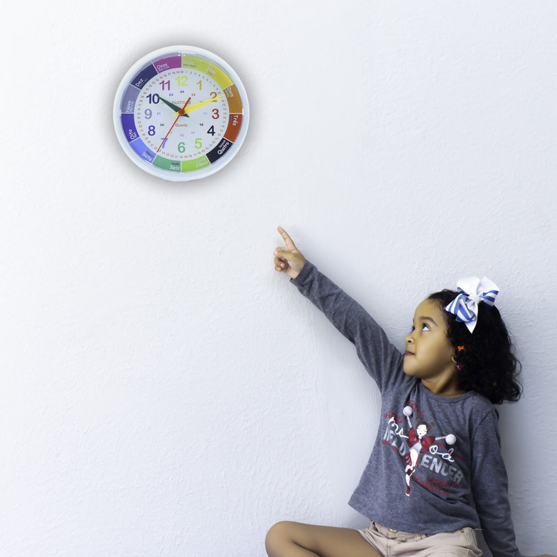 Relógio De Parede Infantil Educativo Analógico Colorido Didático